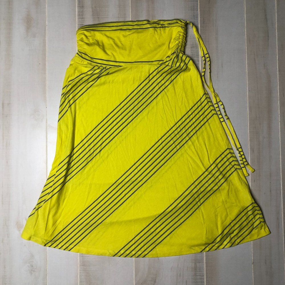 Yellow and Grey Striped Dress by Alpine Design Size M